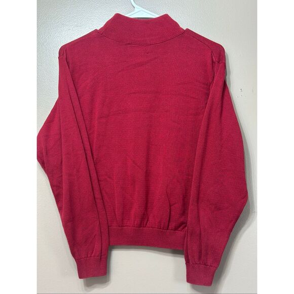 Vintage Pendleton 100% Cotton Red Mock Collar Sweater Pullover Women's Small - Picture 9 of 9